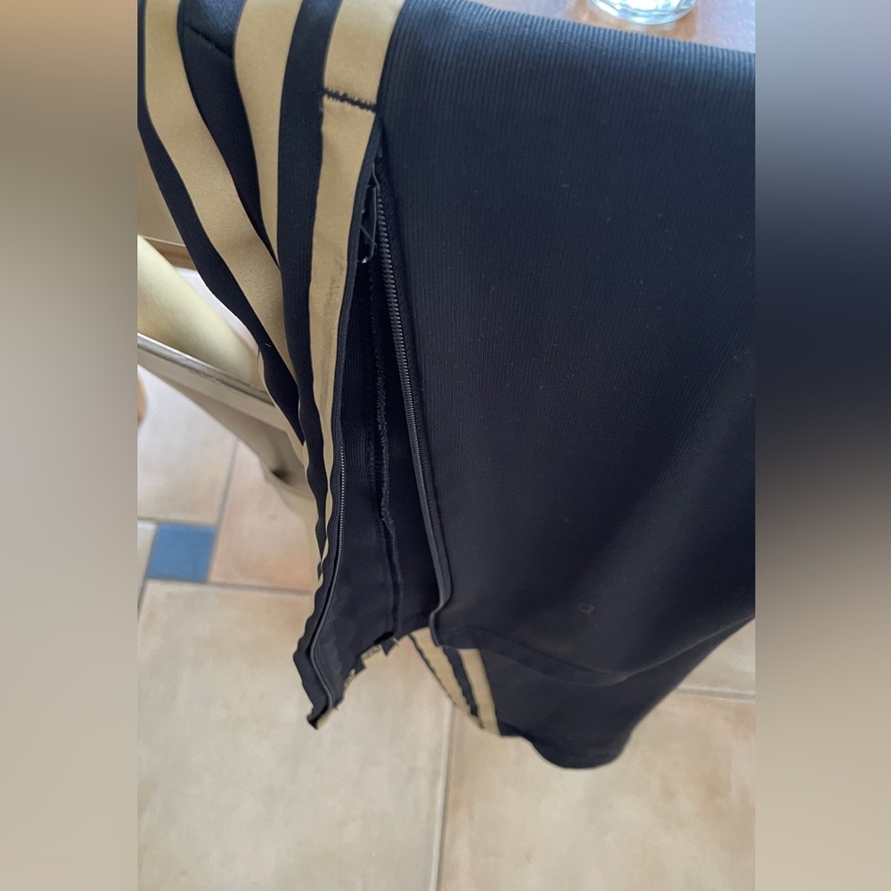 adidas Black Joggers with Gold Side Stripes - Picture 5 of 5